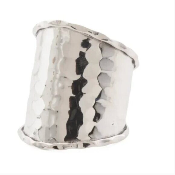 Seed & Sage ATI Sterling Silver 925 Wide Hammered Band Ring Mexico Sz. 9 - Picture 3 of 16